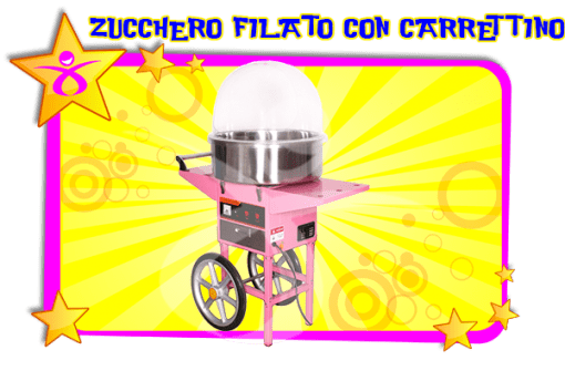 CARRETTINO ZUCCHERO FILATO CON RUOTE