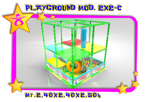 Giostra PLAYGROUND di piccole dimensioni, per sale feste, ludoteche e scuole