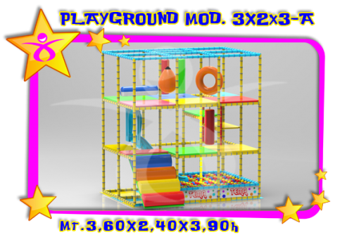 PLAYGROUND 3X2X3 perfetta per scuole, centri commerciali e aree giochi all'aperto.