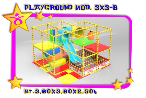 PLAYGROUND 3X3 MODELLO B da istallare in scuole, sale feste e aree giochi esterne