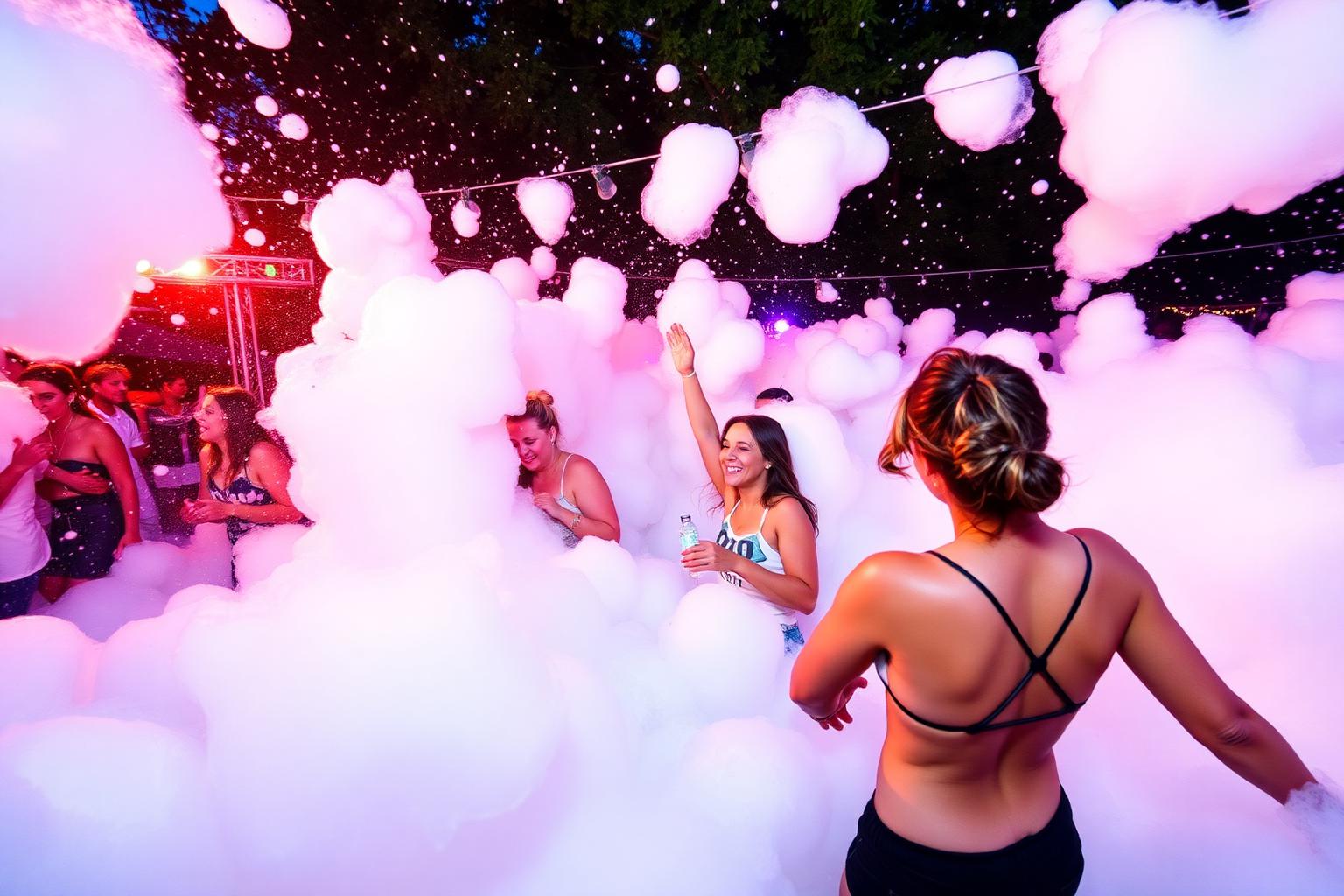 Schiuma Party per beach party e DJ set